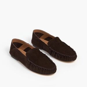 Flattered Bon Bon Loafers Chocolate Brown Suede Size 38